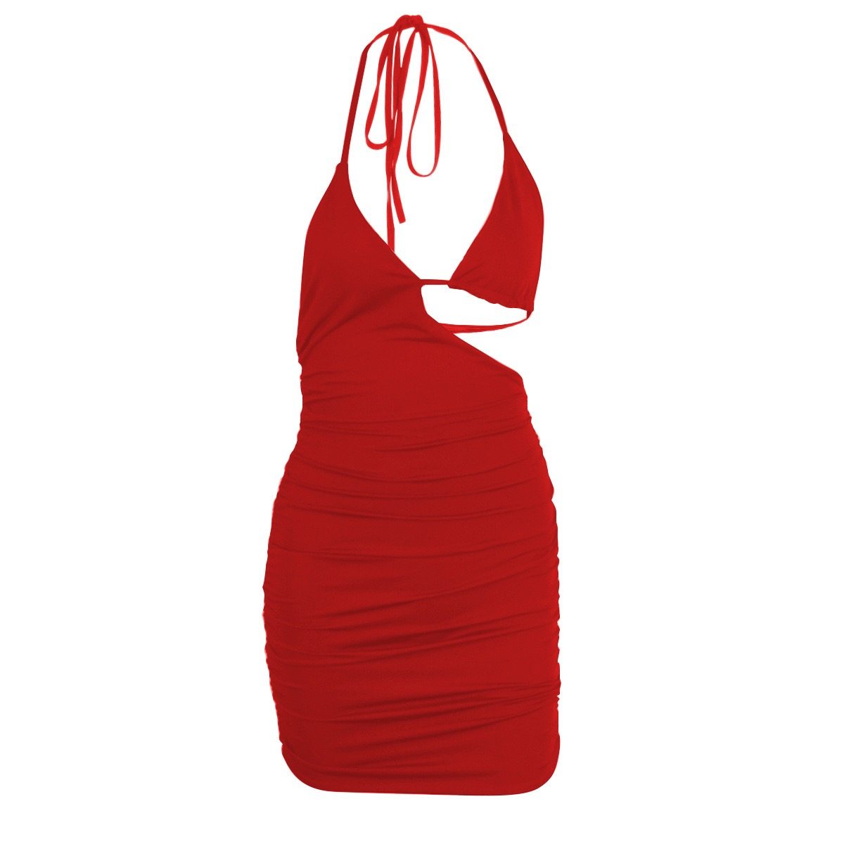 Robe dos nu à la coupe asymétrique