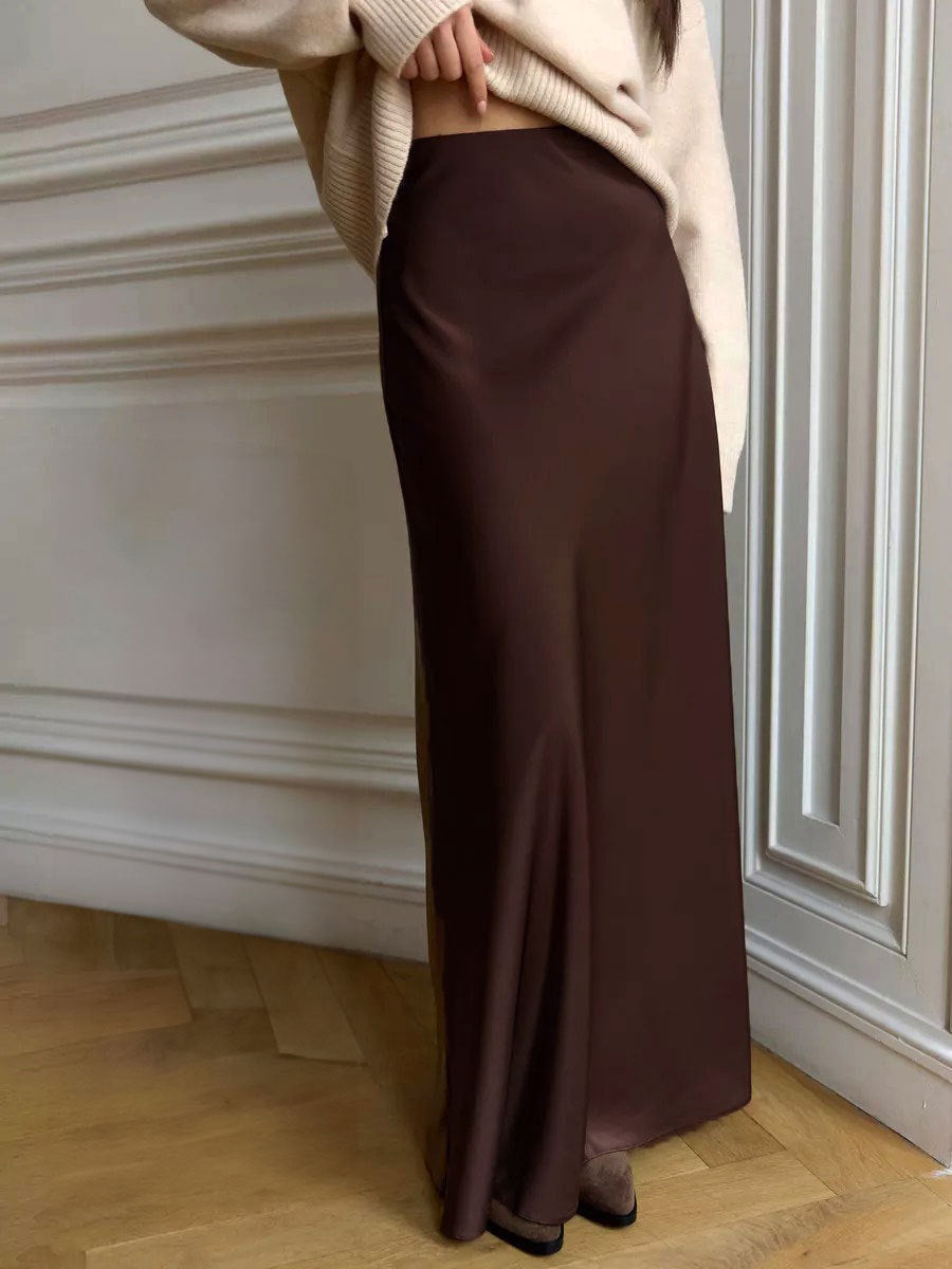 Jupe sirène en satin long