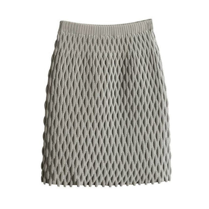 Jupe plissée élégante taille haute en maille