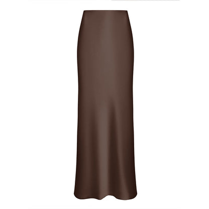 Jupe sirène en satin long