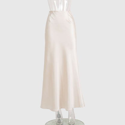 Jupe sirène en satin long